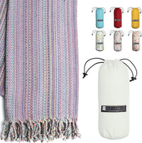 Turkish Beach Towel - Lightweight, Quick Dry, and Sand-Free with Travel Bag