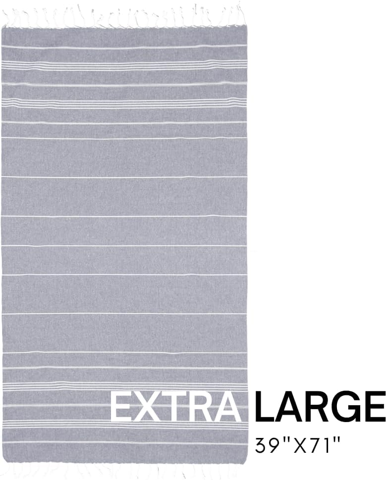 Turkish Beach Towel - Lightweight, Quick Dry, and Sand-Free with Travel Bag