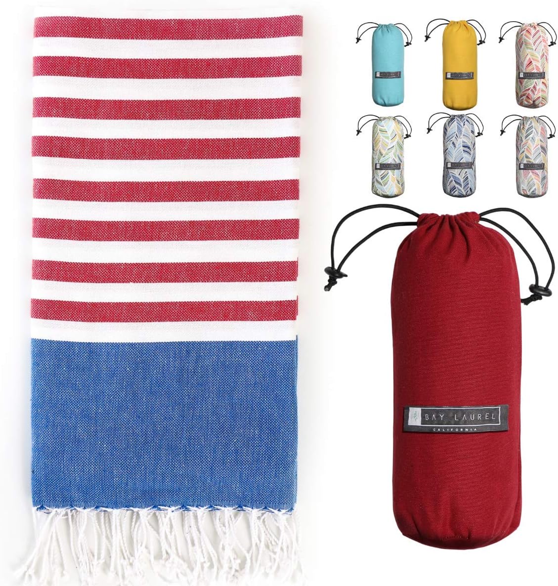 Turkish Beach Towel - Lightweight, Quick Dry, and Sand-Free with Travel Bag