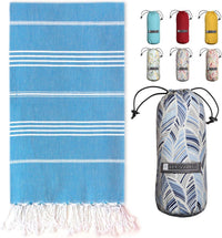 Turkish Beach Towel - Lightweight, Quick Dry, and Sand-Free with Travel Bag
