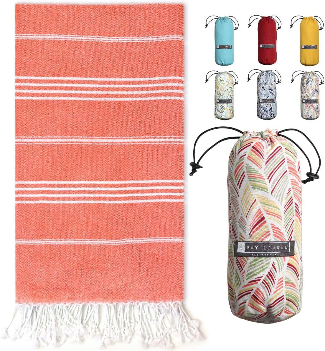 Turkish Beach Towel - Lightweight, Quick Dry, and Sand-Free with Travel Bag