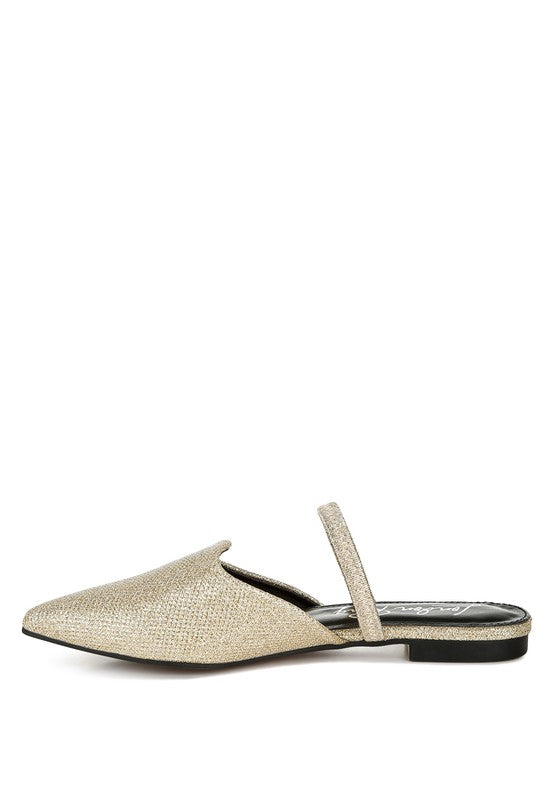 Twiggy Glitter Faux Leather Flat Mules- Boho Chic Styles by Reef Love