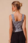 Shop Two Tone Floral Seamless Tank Top-Soft & stretchy floral cami tank with a square neckline & adjustable straps. A flattering seamless fit perfect for layering or wearing solo. Feminine & versatile.-available at Reef Love online boho-chic boutique