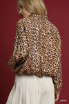 Shop Umgee Leopard Print Balloon Sleeve Blouse-Channel your wild side with this Leopard Print Balloon Sleeve Blouse. The striking print combined with the balloon sleeves creates an on-trend look. -available at Reef Love online boho-chic boutique