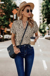 V Neck Floral Print Blouse-short sleeve blouse-Reef Love