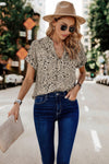 V Neck Floral Print Blouse-short sleeve blouse-Reef Love