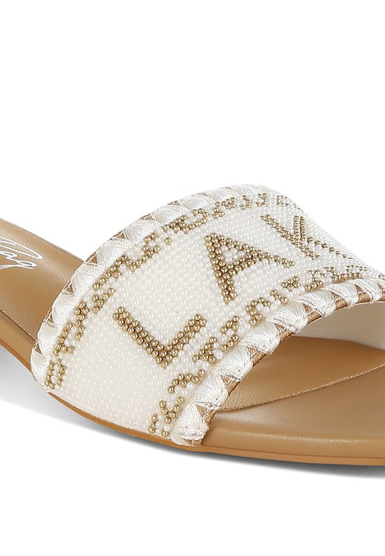 Vacay Babe Lake Como Beaded Slip-On Heel Sandals-Reef Love