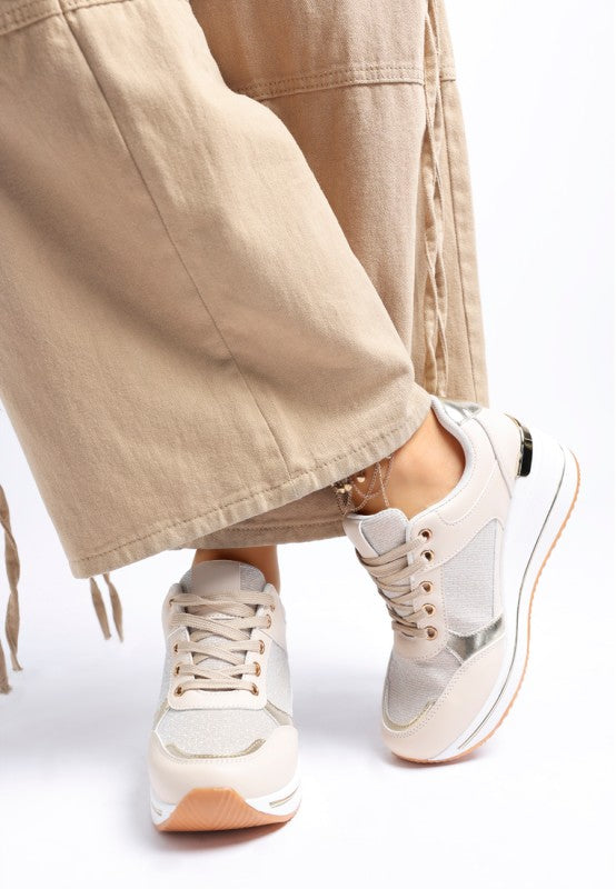 Vespera Faux Leather & Mesh Sneakers- Boho Chic Styles by Reef Love