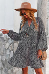 Woman wearing Polka Dot Tunic Dress-Bring playful charm to your wardrobe with this Polka Dot Tunic Dress. Designed for comfort and effortless style. Crafted from breathable, lightweight fabric.