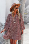 Woman wearing Polka Dot Tunic Dress-Bring playful charm to your wardrobe with this Polka Dot Tunic Dress. Designed for comfort and effortless style. Crafted from breathable, lightweight fabric.