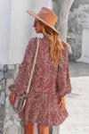 Woman wearing Polka Dot Tunic Dress-Bring playful charm to your wardrobe with this Polka Dot Tunic Dress. Designed for comfort and effortless style. Crafted from breathable, lightweight fabric.