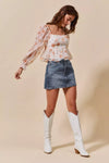 Washed Denim Mini Skirt with Pockets-Washed denim mini skirt with pockets. Casual, versatile cotton-blend skirt with a relaxed washed finish—perfect for effortless everyday style.-Reef Love