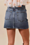 Washed Denim Mini Skirt with Pockets-Washed denim mini skirt with pockets. Casual, versatile cotton-blend skirt with a relaxed washed finish—perfect for effortless everyday style.-Reef Love