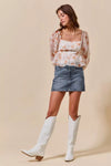 Washed Denim Mini Skirt with Pockets-Washed denim mini skirt with pockets. Casual, versatile cotton-blend skirt with a relaxed washed finish—perfect for effortless everyday style.-Reef Love