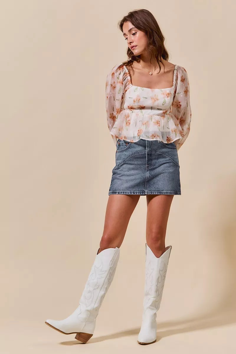 Washed Denim Mini Skirt with Pockets-Washed denim mini skirt with pockets. Casual, versatile cotton-blend skirt with a relaxed washed finish—perfect for effortless everyday style.-Reef Love