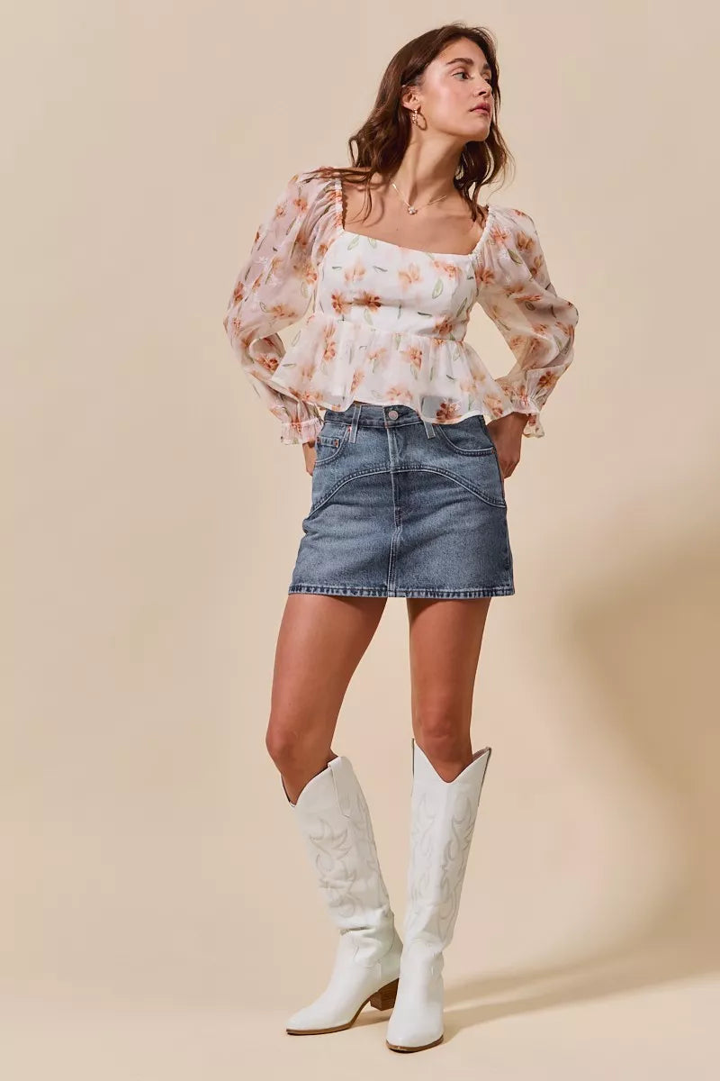 Washed Denim Mini Skirt with Pockets-Washed denim mini skirt with pockets. Casual, versatile cotton-blend skirt with a relaxed washed finish—perfect for effortless everyday style.-Reef Love