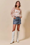 Washed Denim Mini Skirt with Pockets-Washed denim mini skirt with pockets. Casual, versatile cotton-blend skirt with a relaxed washed finish—perfect for effortless everyday style.-Reef Love