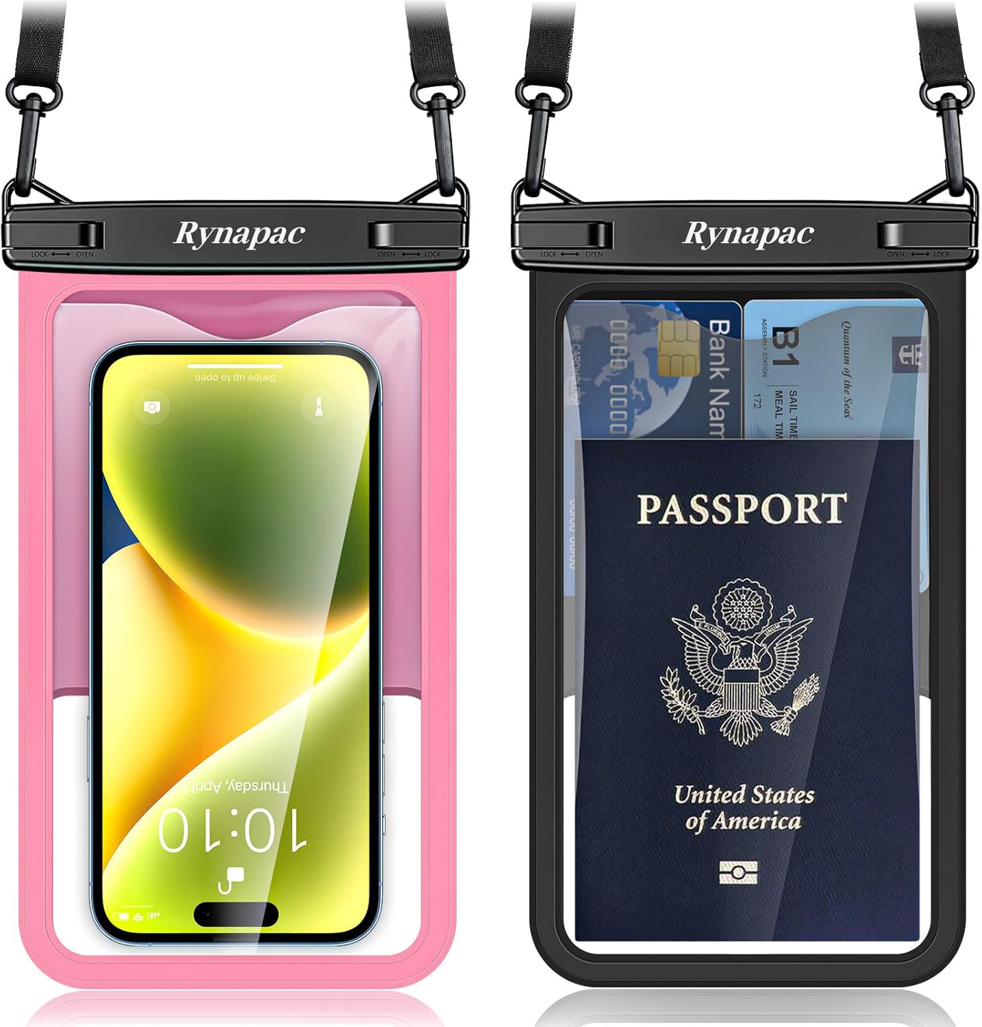 Waterproof Phone Pouch 2-Pack, IPX8 Certified Protection for Beach & Travel