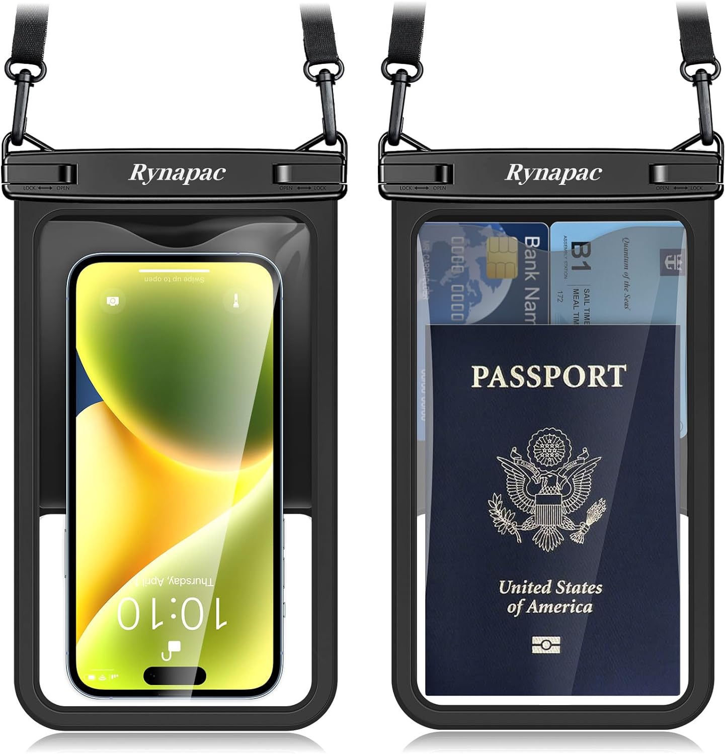 Waterproof Phone Pouch 2-Pack, IPX8 Certified Protection for Beach & Travel