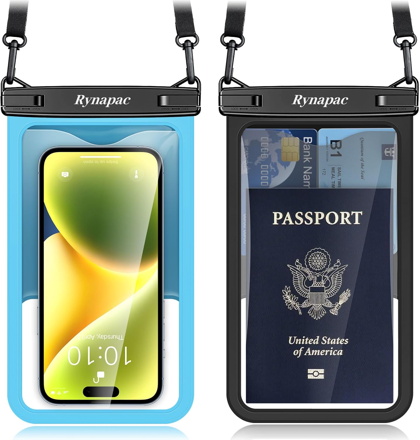Waterproof Phone Pouch 2-Pack, IPX8 Certified Protection for Beach & Travel