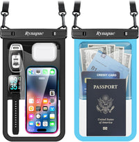 Waterproof Phone Pouch 2-Pack, IPX8 Certified Protection for Beach & Travel