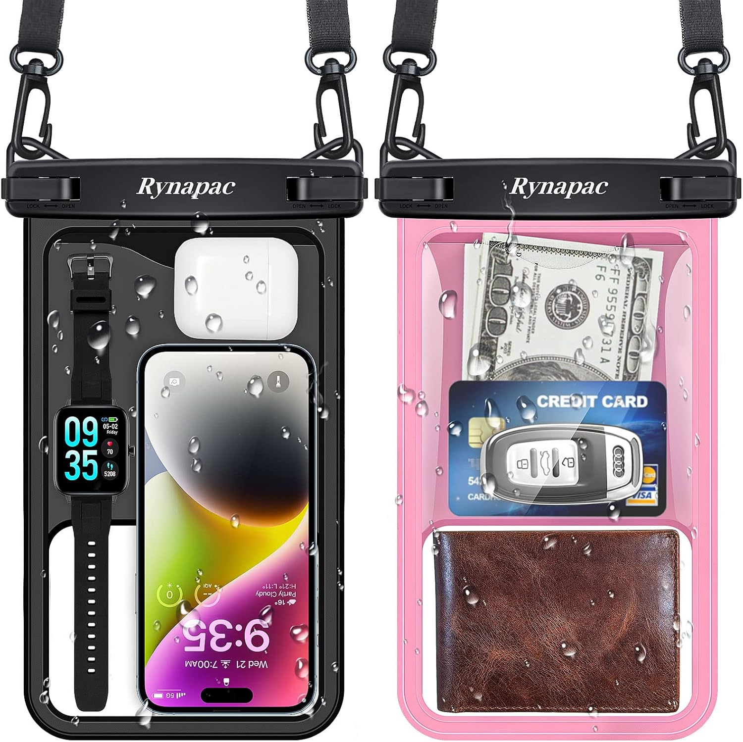 Waterproof Phone Pouch 2-Pack, IPX8 Certified Protection for Beach & Travel