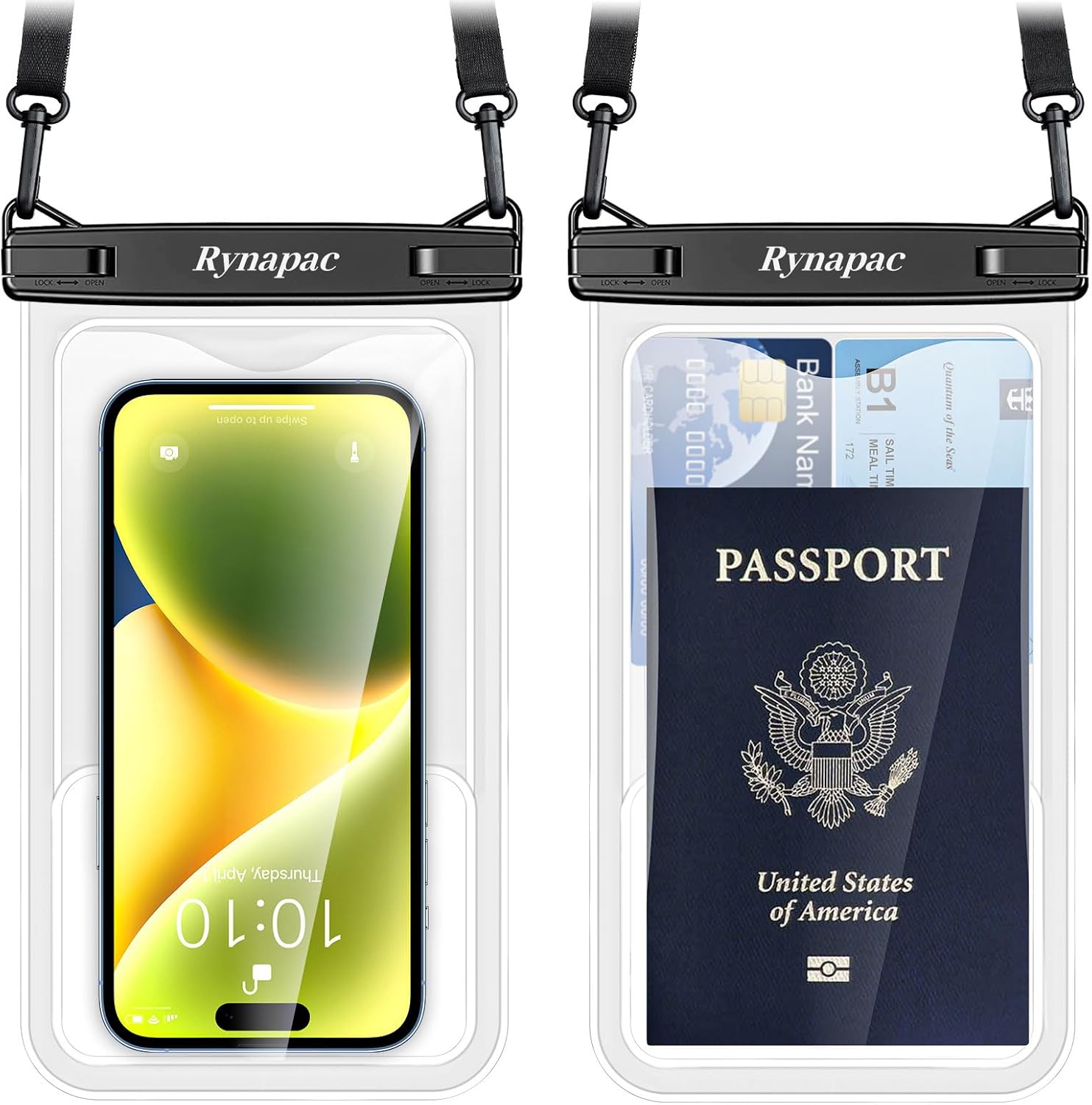 Waterproof Phone Pouch 2-Pack, IPX8 Certified Protection for Beach & Travel