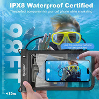 Waterproof Phone Pouch 2-Pack, IPX8 Certified Protection for Beach & Travel