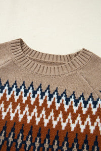 Cozy up in the Eva Aztec Crew Neck Sweater. Western-inspired print, soft knit, and versatile layering boho-chic sweater