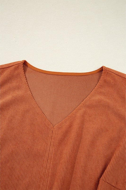 Western Corduroy Embroidered Patch Pocket Mini Dress