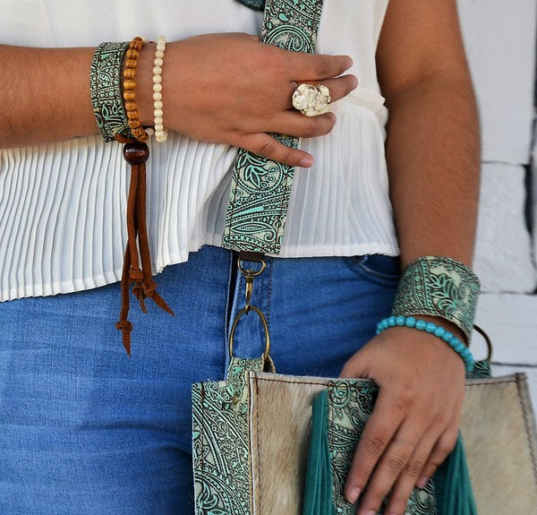 White Turquoise Slab on Hammered Gold Ring Base- Boho Chic Styles by Reef Love