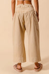 Shop Wide Leg Chino Pants With Pockets-Effortlessly Stylish Wide-Leg Cropped Chino Pants, flattering mid-rise fit and a relaxed wide leg silhouette. Designed with pleated details and side pockets.-available at Reef Love online boho-chic boutique