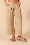Shop Wide Leg Chino Pants With Pockets-Effortlessly Stylish Wide-Leg Cropped Chino Pants, flattering mid-rise fit and a relaxed wide leg silhouette. Designed with pleated details and side pockets.-available at Reef Love online boho-chic boutique