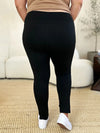 Wide Waistband Workout Leggings-High-waisted workout leggings with wide waistband & side pockets. Opaque, stretchy, comfy & flattering. Standard & plus sizes.