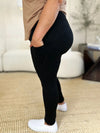 Wide Waistband Workout Leggings-High-waisted workout leggings with wide waistband & side pockets. Opaque, stretchy, comfy & flattering. Standard & plus sizes.