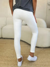 Wide Waistband Workout Leggings-High-waisted workout leggings with wide waistband & side pockets. Opaque, stretchy, comfy & flattering. Standard & plus sizes.