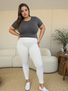 Wide Waistband Workout Leggings-High-waisted workout leggings with wide waistband & side pockets. Opaque, stretchy, comfy & flattering. Standard & plus sizes.