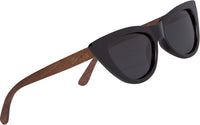 Woodies Cat Eye Black Sunglasses with Polarized Lenses