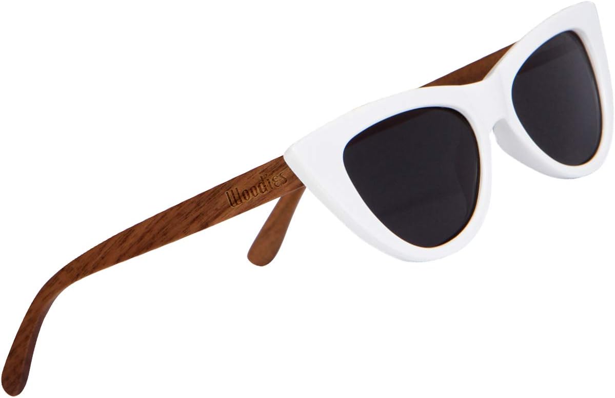 Woodies Cat Eye Black Sunglasses with Polarized Lenses