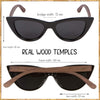 Woodies Cat Eye Black Sunglasses with Polarized Lenses