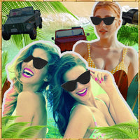 Woodies Cat Eye Black Sunglasses with Polarized Lenses