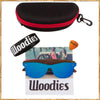 Woodies Oversize Flat Lens Mirrored Walnut Wood Polarized Sunglasses