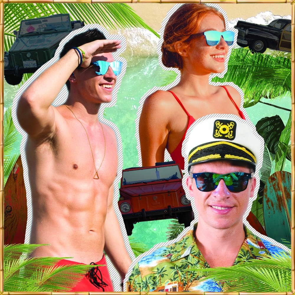 Woodies Oversize Flat Lens Mirrored Walnut Wood Polarized Sunglasses