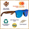 Woodies Oversize Flat Lens Mirrored Walnut Wood Polarized Sunglasses
