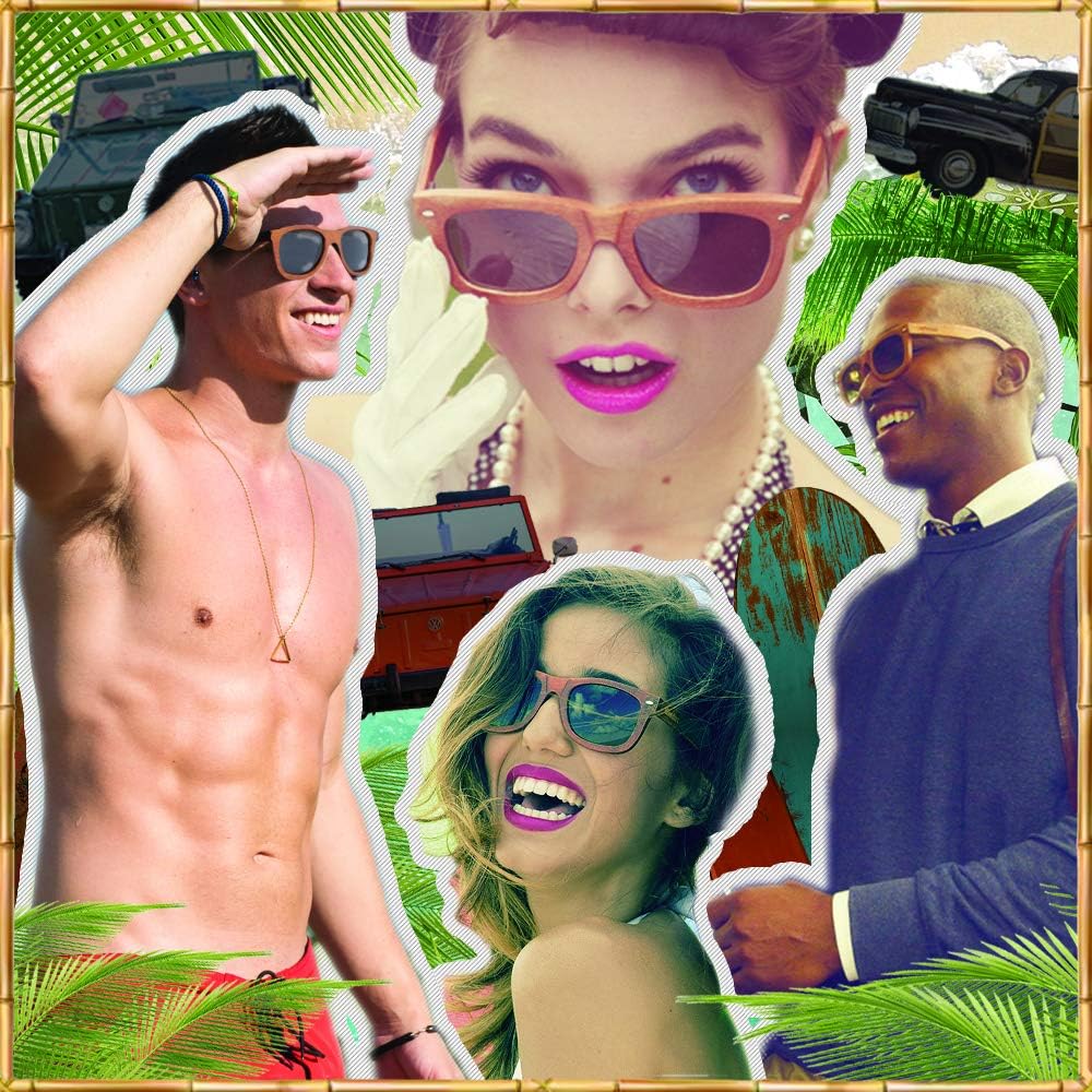 Woodies Polarized All-Wood Zebra Wood Sunglasses for Men and Women | Dark Lenses and Real Wooden Frame | 100% UVA/UVB Ray Protection