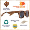 Woodies Polarized All-Wood Zebra Wood Sunglasses for Men and Women | Dark Lenses and Real Wooden Frame | 100% UVA/UVB Ray Protection