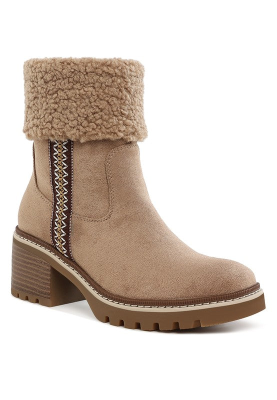 Woolly Faux Fur & Embroidery Detail Boots- Boho Chic Styles by Reef Love