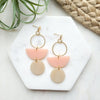 Wren Earrings - Blush & Linen-Wren Earrings - Blush & Linen Wren is a statement dangle style that features multiple colors that blend perfectly together. 18k gold-plated stainless steel posts.