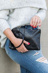 Wristlet Clutch-Chic vegan leather wristlet clutch with O-ring handle, zipper closure, and inner pockets. Perfect for everyday, travel, and date night looks.-Reef Love
