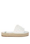 Yakna Pearl Embellished Woven Flatform Sandals-Reef Love